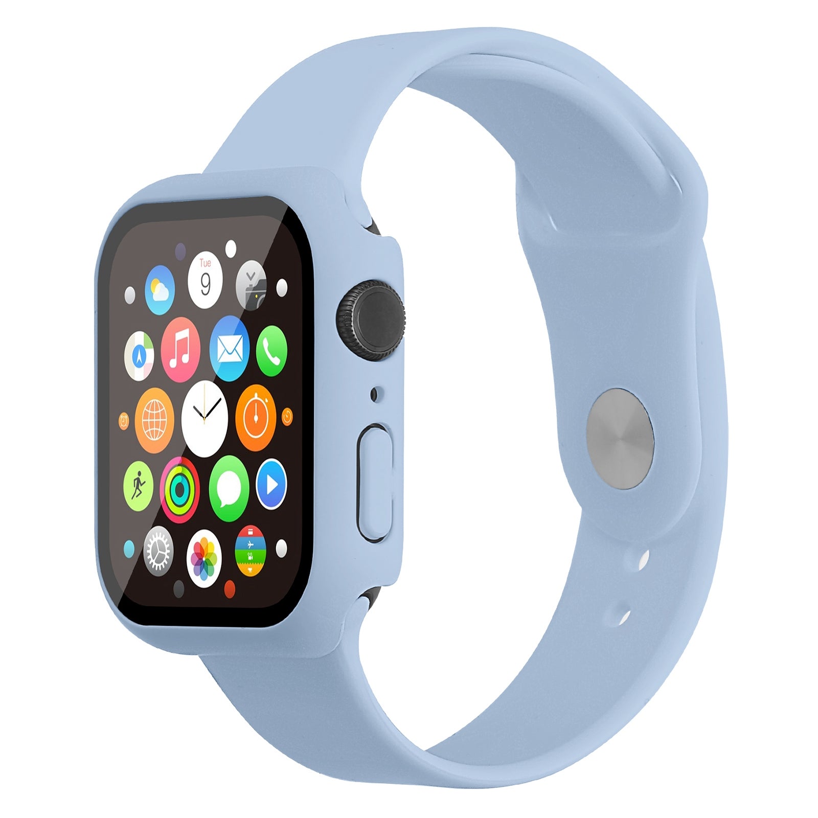 For Apple Watch Series 7 41mm Silicone Durable Watch Band+Hard PC Case with Built-in Tempered Glass Screen Film Size M L For Apple Watch Series 7 41mm Silicone Durable Watch Band+Hard PC Case with Built-in Tempered Glass Screen Film Size M L